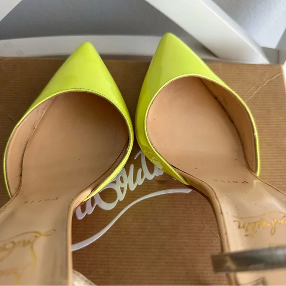 Christian Louboutin Rivierina 100 Patent Specchio Pointed Toe Ankle Straps Heels - Picture 5 of 12